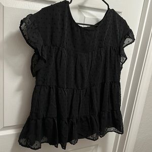 Black tiered blouse
